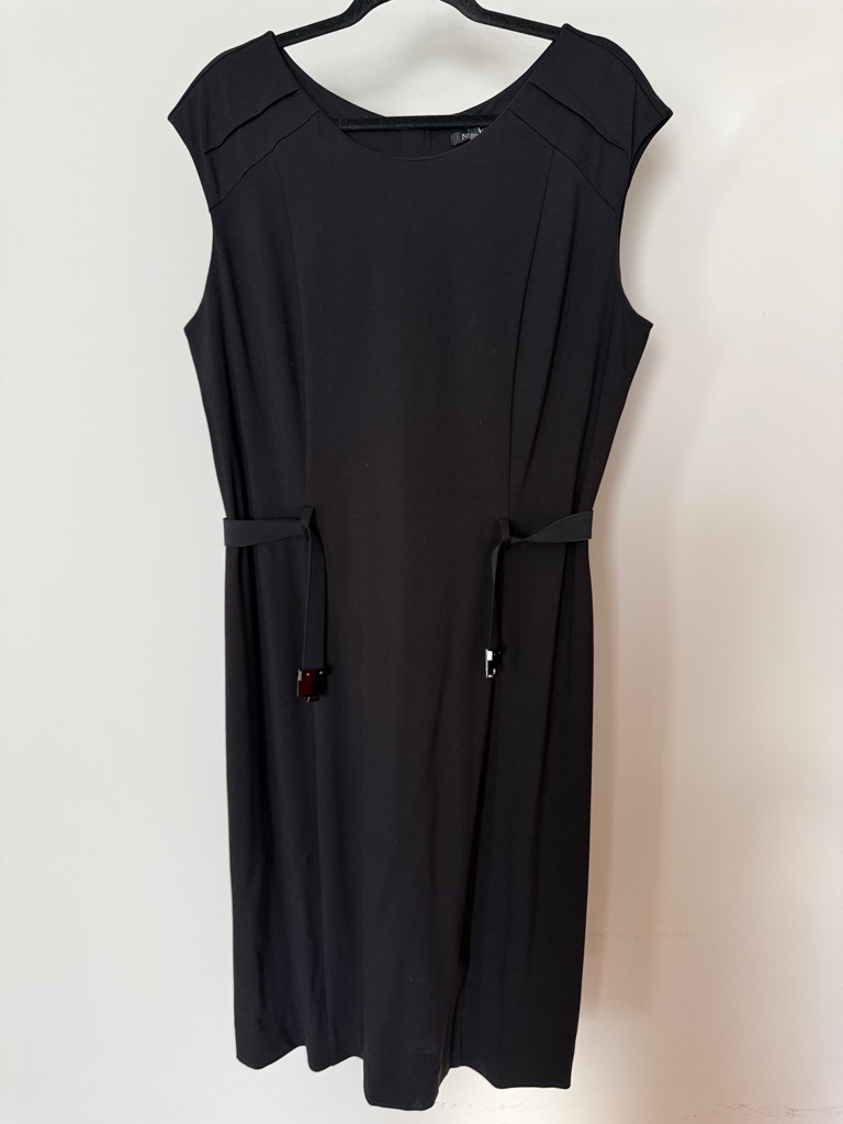 Nic+Zoe Classic Black Midi Dress With Belt